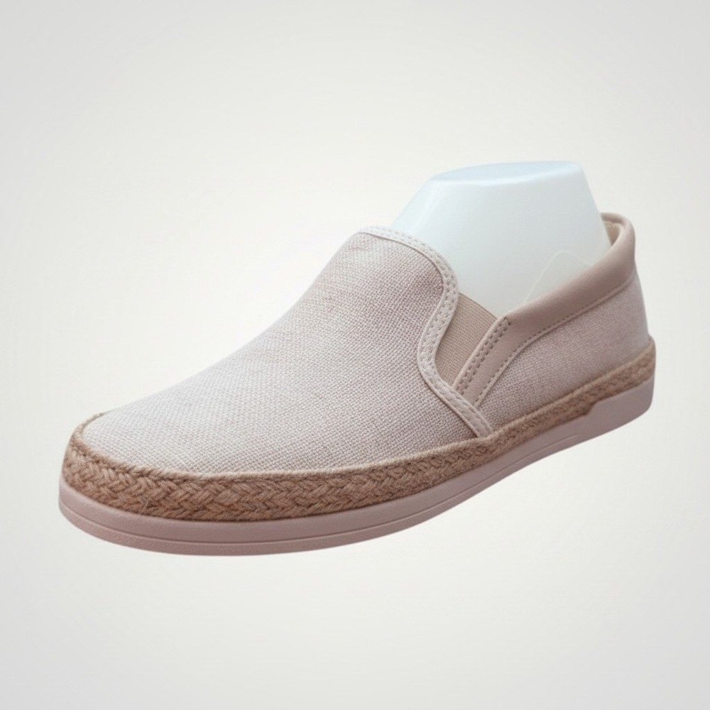 Primo Emporio Slip On Espadrille Shoes Men 8 Beige Jute Spain Coastal European